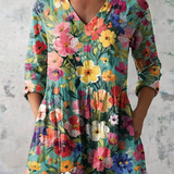 Ines | Long Blouse with V-Neck