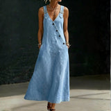 Daniela - Long Denim Dress with Buttons
