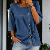 Silvia - Vintage Long Denim Shirt