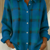 Kelsey | Brushed Knit Checkered Cardigan