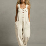 Beatrice - Elegant denim overall with pockets