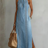 Cristina - Denim Dress with Retro Lace
