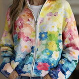 Ursula™ | Cardigan with Watercolor Floral Pattern