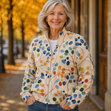 Anja™ | Cardigan with Colorful Leaf Pattern