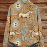 Brigitte™ | Cardigan with Horse and Cactus Motif