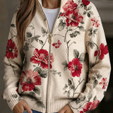 Monika™ | Cardigan with Vintage Rose Pattern