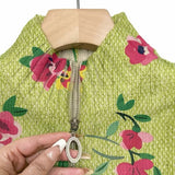 Elke™ | Green Cardigan with Floral Pattern