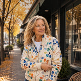 Anja™ | Cardigan with Colorful Leaf Pattern