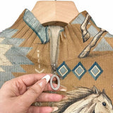 Brigitte™ | Cardigan with Horse and Cactus Motif