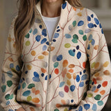 Anja™ | Cardigan with Colorful Leaf Pattern