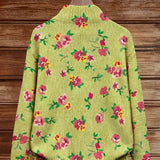 Elke™ | Green Cardigan with Floral Pattern