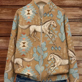 Brigitte™ | Cardigan with Horse and Cactus Motif