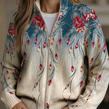 Martina™ | Cardigan with Peacock Feather Motif