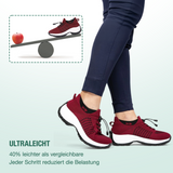 Ambulo Comfort Shoes Knit Fabric - Black Red