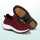 Ambulo Comfort Shoes Knit Fabric - Black Red